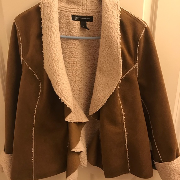 INC International Concepts Jackets & Blazers - INC faux Suede coat with Sherpa lining
